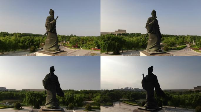 临淄太公湖齐祖广场姜太公雕像