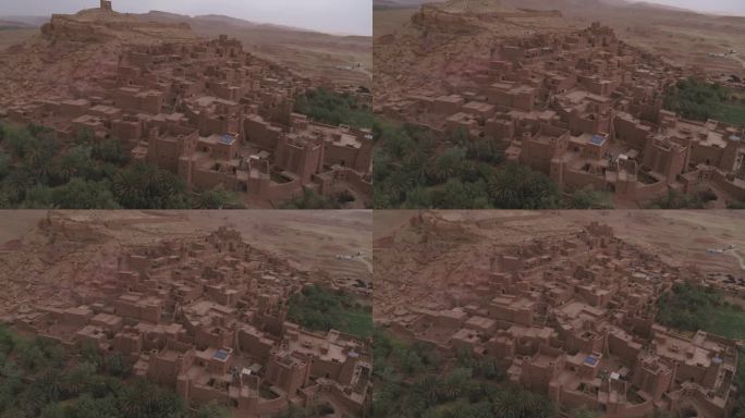 无人机视角:Aït Ben Haddou Kasbah的永恒之美