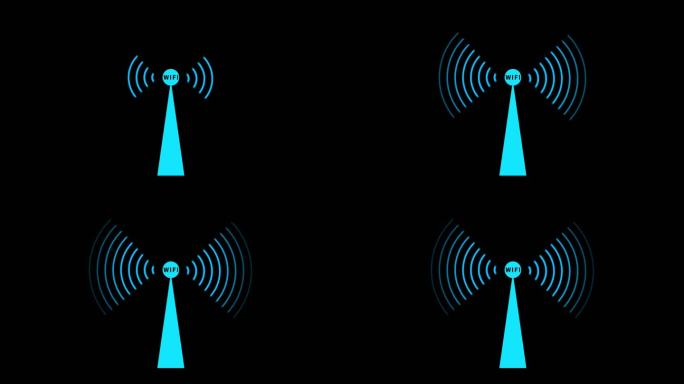 无线电wifi信号局域网路由器图标动画