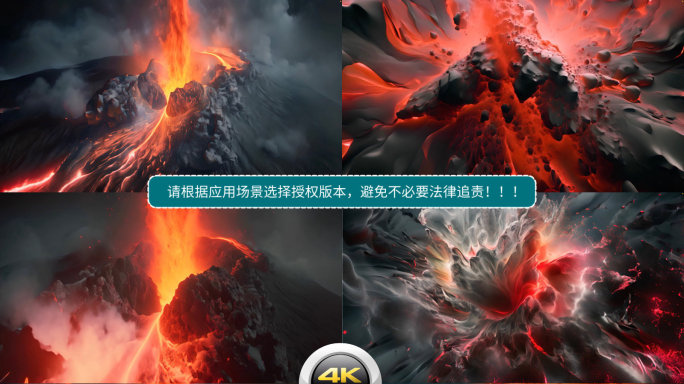 火山爆发舞台背景地质奇观火山岩熔浆地质