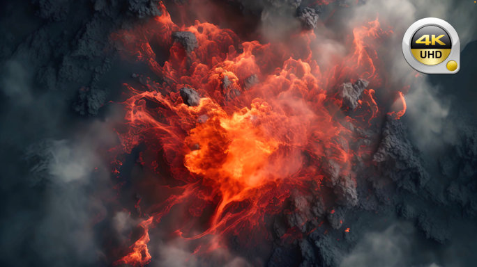 火山爆发舞台背景地质奇观火山岩熔浆地质