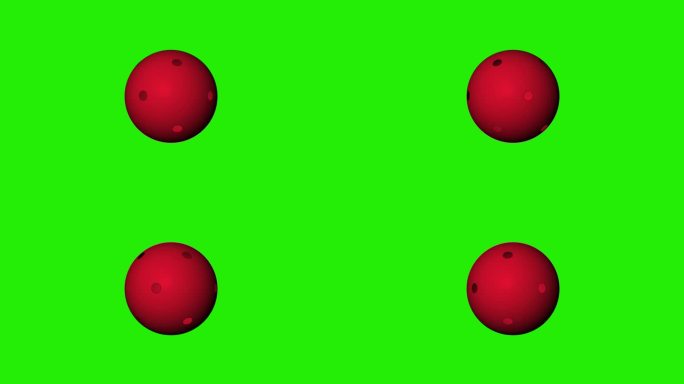 匹克球或地板球在红绿屏幕色度键可移动的背景