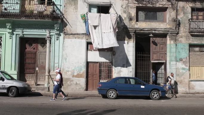 古巴哈瓦那街道人文自行车地拍