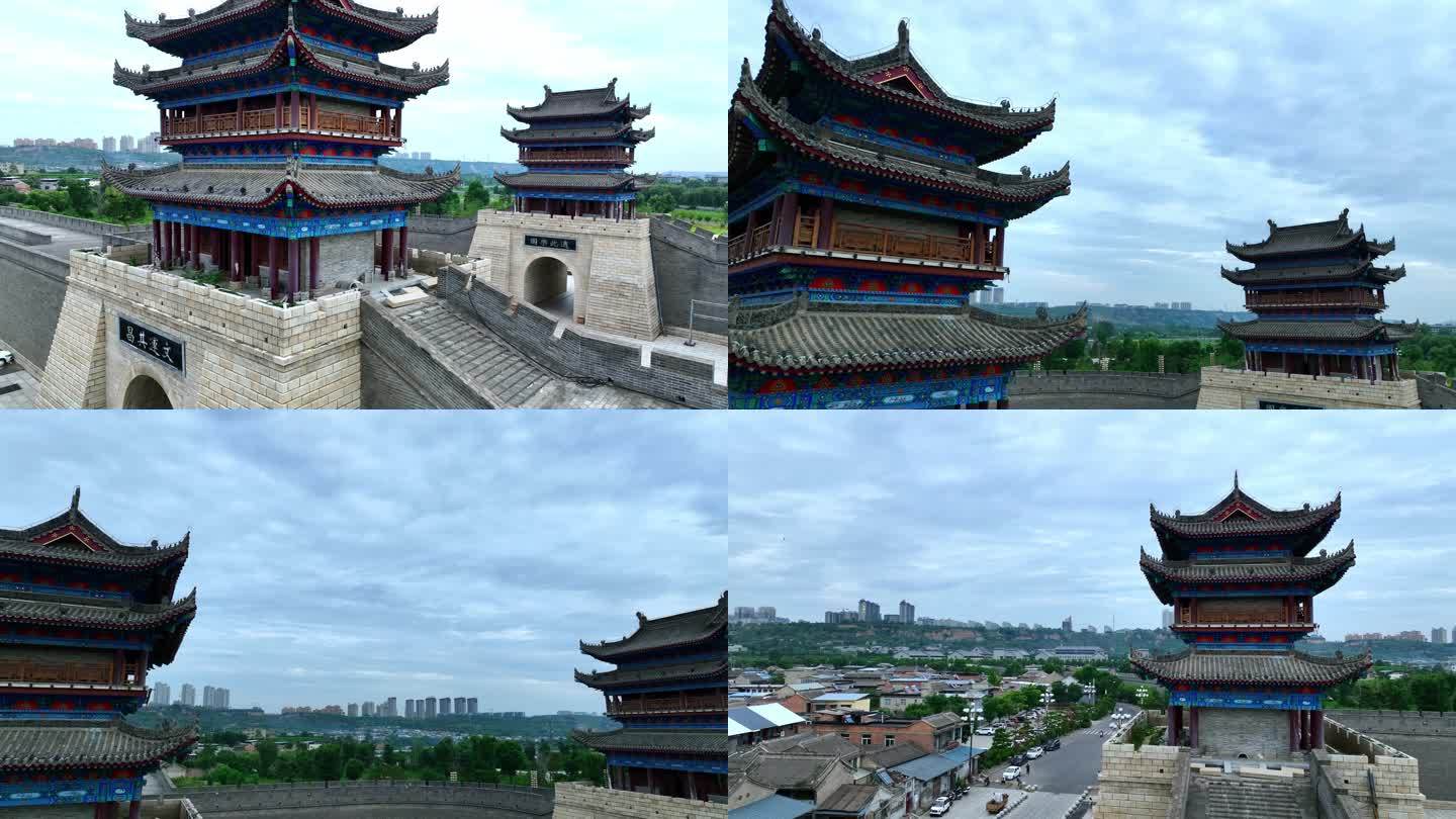 陕西韩城古城门航拍