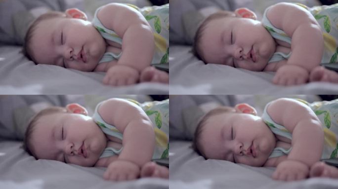 宝宝安静地睡觉，有选择性地集中注意力