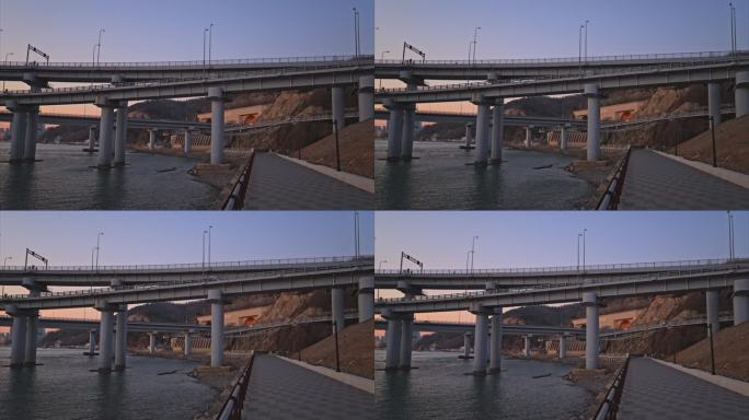 实拍4K 大连跨海大桥出海口（可商用）