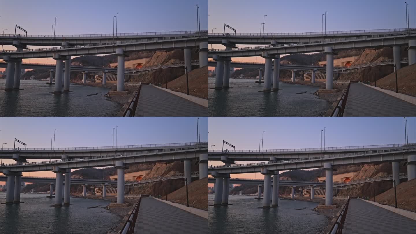 实拍4K 大连跨海大桥出海口（可商用）