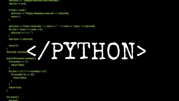 Python文本和代码在计算机屏幕终端上运行。