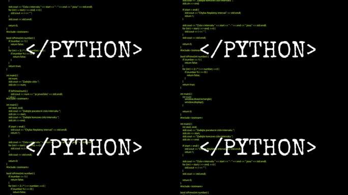 Python文本和代码在计算机屏幕终端上运行。