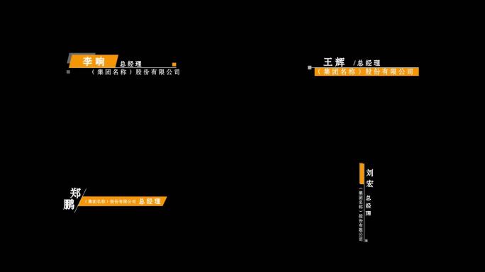 企业商务简约人名字幕条AE模板