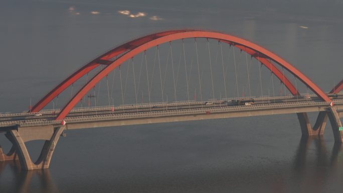 长沙 航拍 大桥 日出 光影