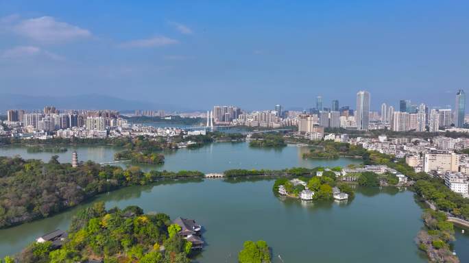 4K航拍广东省惠州西湖风景区12