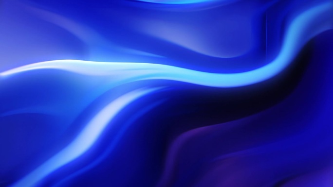 4k在抽象技术蓝色背景上迷人的移动波浪动画