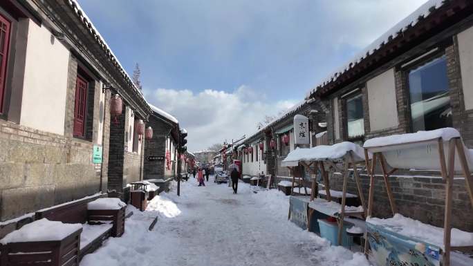 所城里雪景空镜头