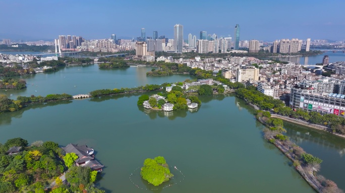 4K航拍广东省惠州西湖风景区9