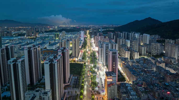 【正版原创】惠州板嶂岭街道蓝调夜景延时