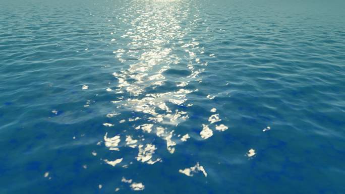 大海水面清澈的水波荡漾