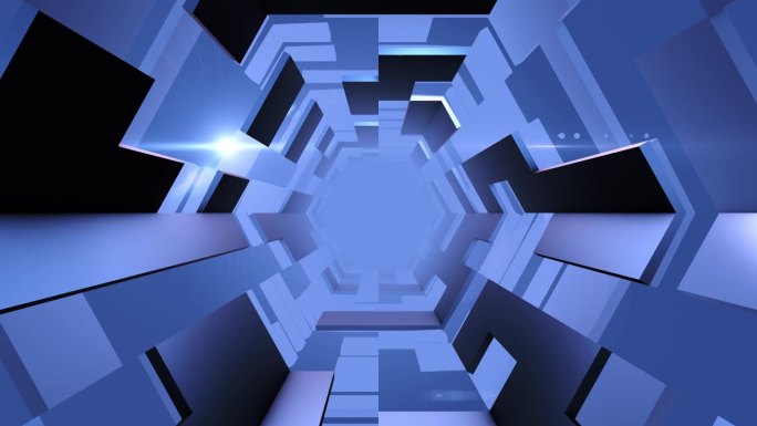 三维空间隧道循环动画。