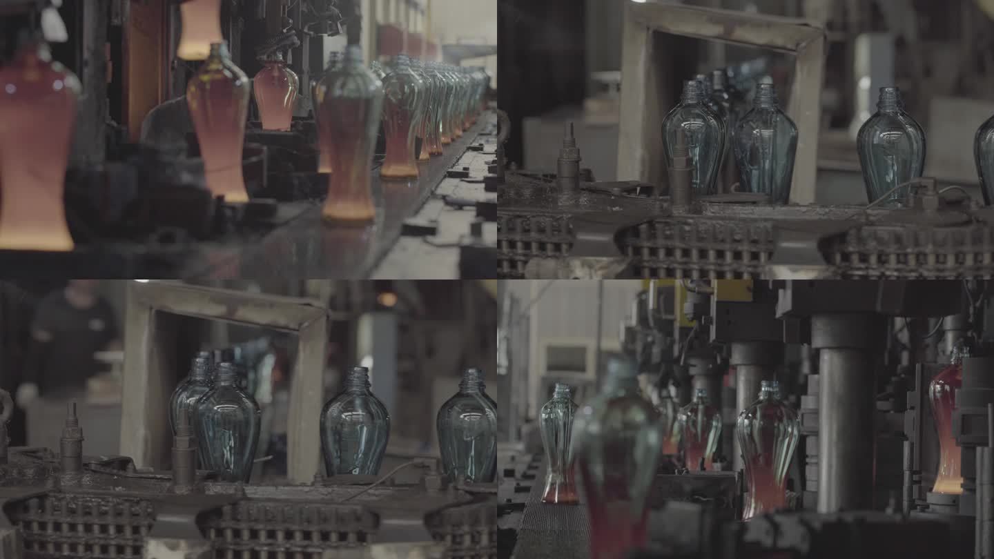06玻璃工厂 玻璃瓶 流水线 熔炉 浇铸