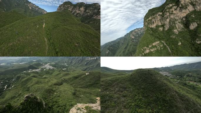 穿越机FPV航拍景区缆车高山峡谷索道4K