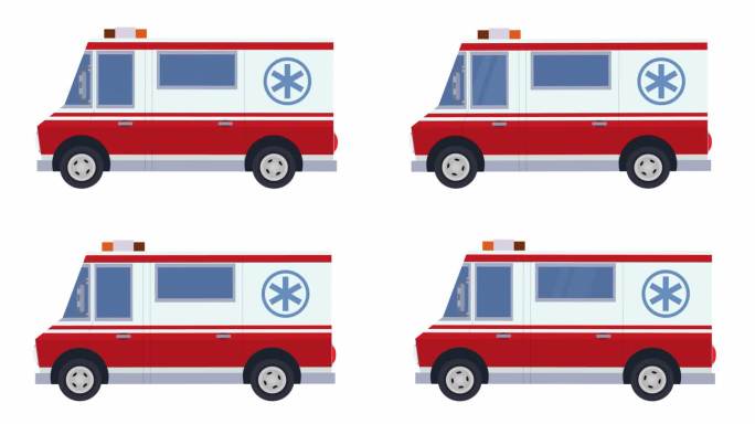 救护车的车。医疗车，救护车。卡通