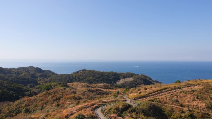 从福冈县大岛看美丽的大海和风景