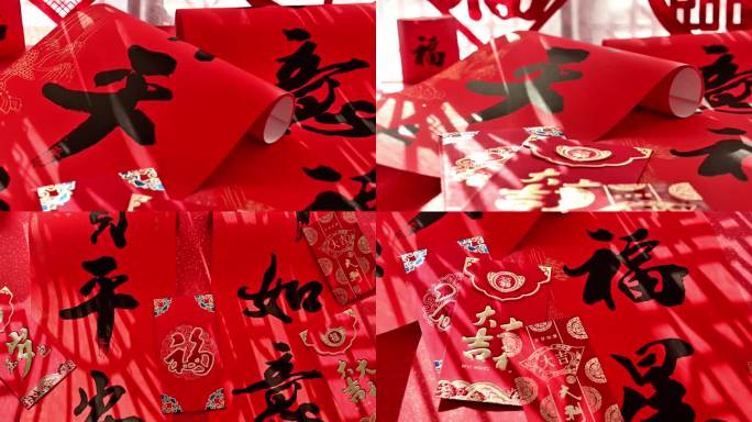 中国春节对联红包福字