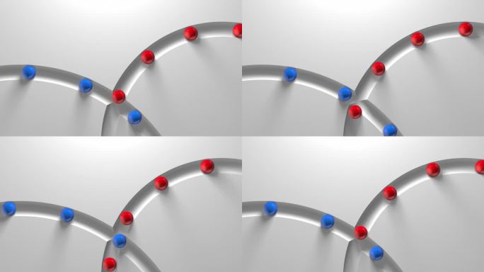 球在色度键表面上滑动波线的可循环3d渲染动画。无缝循环3d动画。4k超高清分辨率。