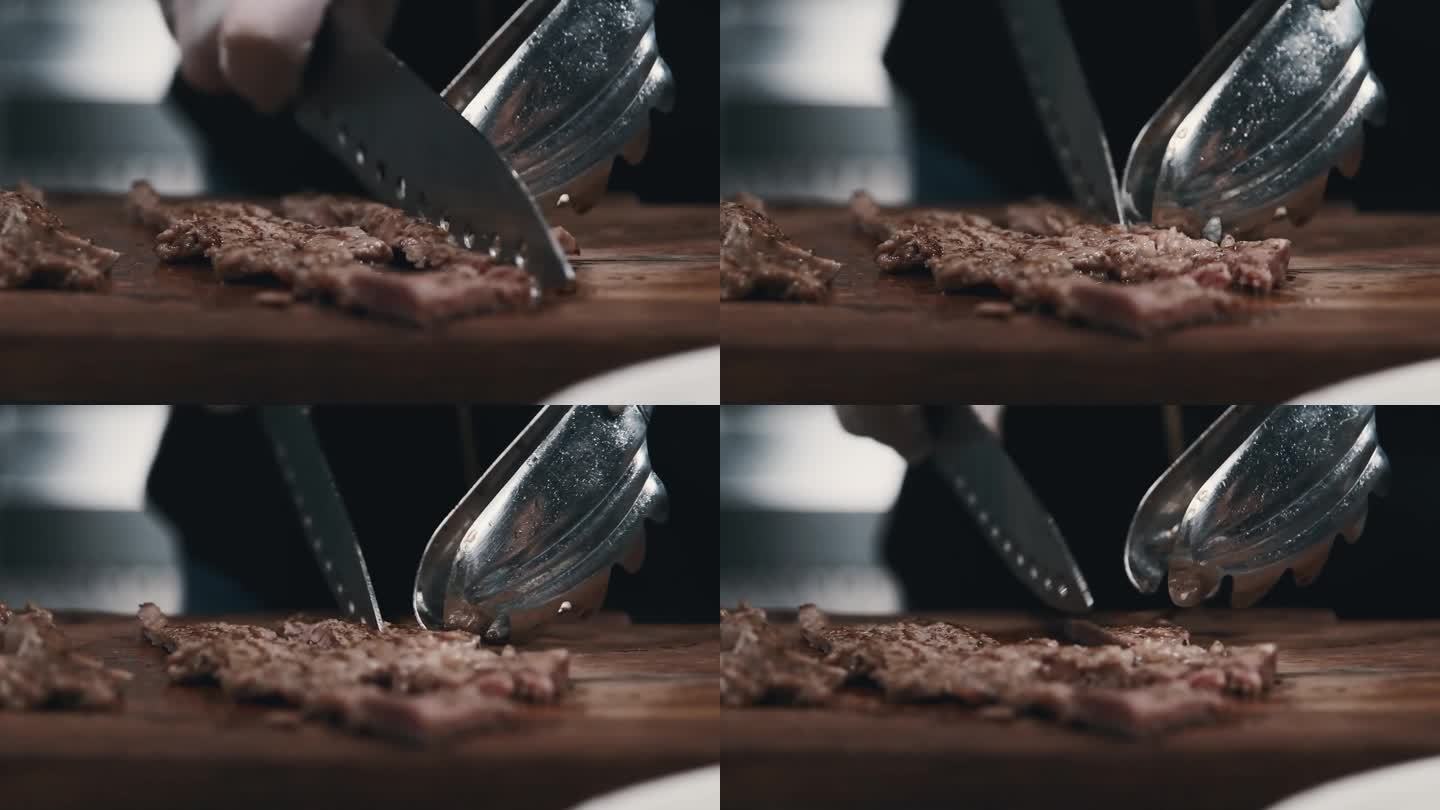 切红肉的特写视频美食烹饪教程食材处理