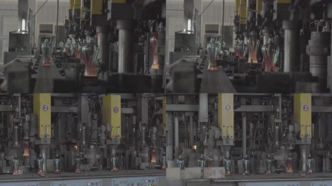 09玻璃工厂 玻璃瓶 流水线 熔炉 浇铸