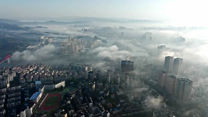 夷陵区小溪塔城区云雾蒸腾