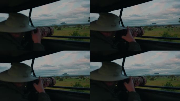 一名游客从车上拍下了塔兰吉雷的风景。非洲狩猎摄影师