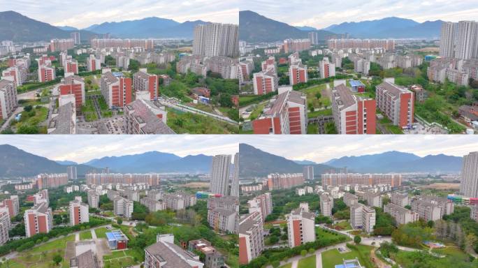 福州福建江夏学院大学城校区航拍校园风景风