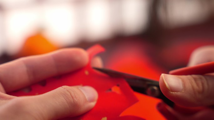 剪纸传统文化春节年味素材