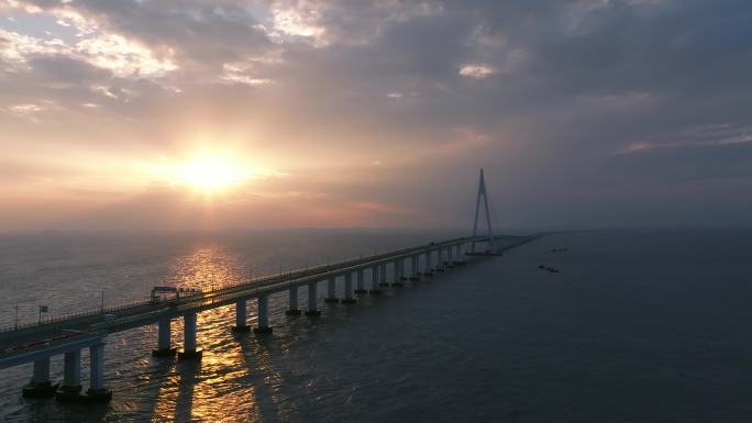 杭州湾跨海大桥日出日落