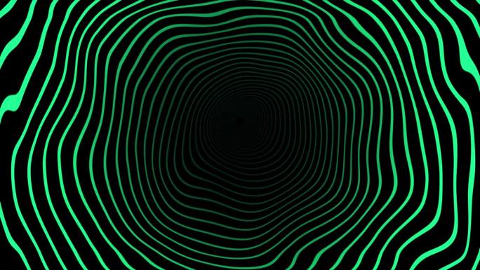 绿松石色环高科技隧道未来图案黑色背景