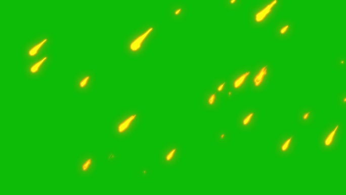 视觉效果，视觉特效，火雨落在绿幕3D动画