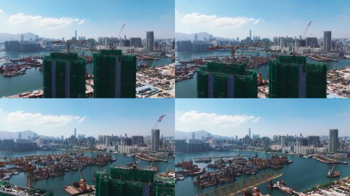 香港九龙启德发展区航拍图