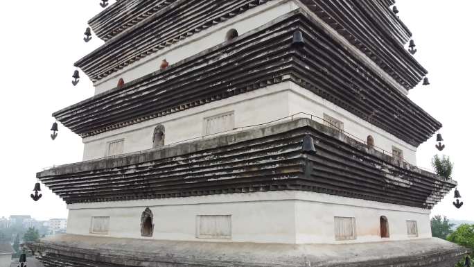 四川德阳孝泉龙护舍利宝塔延祚禅寺航拍