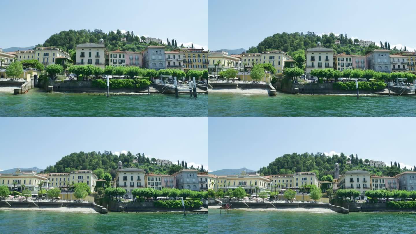 欧洲意大利贝拉吉奥的湖边建筑