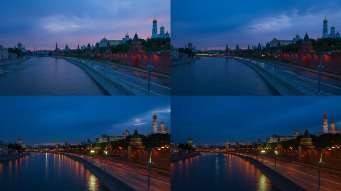 莫斯科河日转夜延时