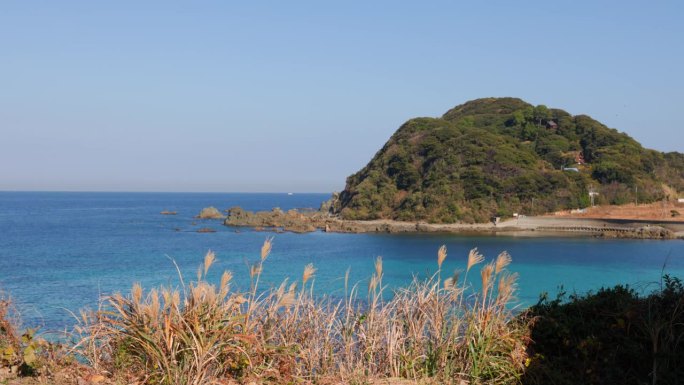 从福冈县大岛看美丽的大海和风景