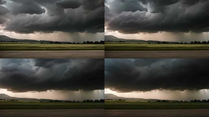 积雨云遮天蔽日云层透光空境云翻滚