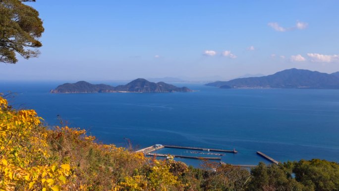 从福冈县大岛看美丽的大海和风景