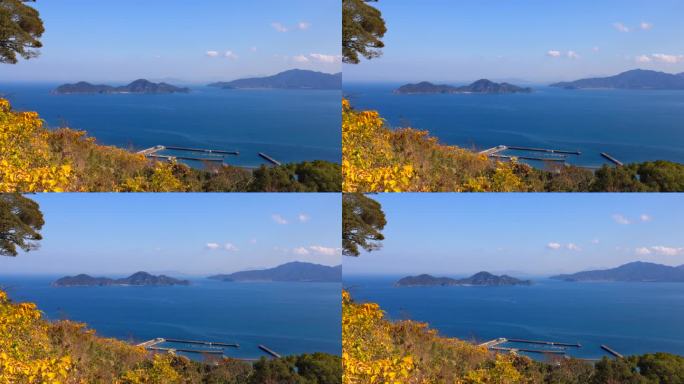 从福冈县大岛看美丽的大海和风景