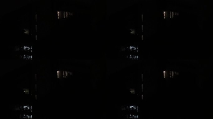 加班灯光深夜亮灯 夜晚大楼窗外夜灯晚上