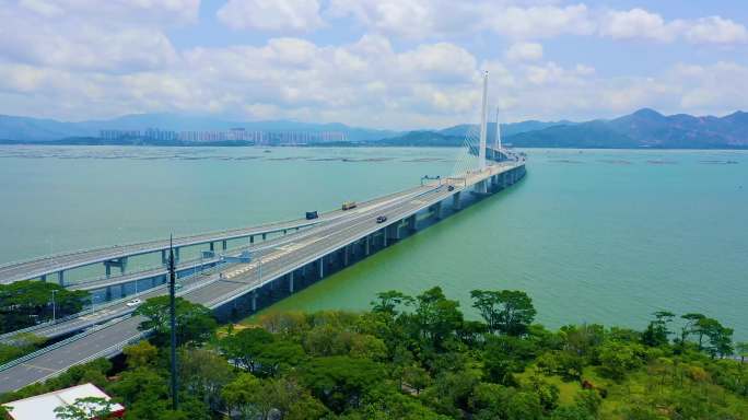 深圳湾跨海大桥航拍 延时 4K