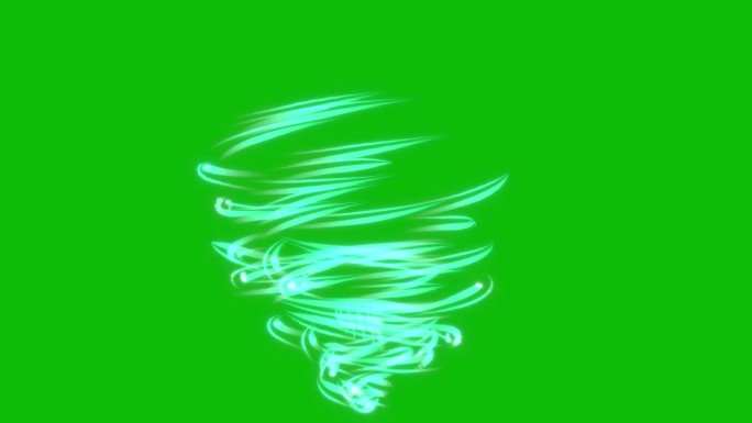视觉效果，视觉特效，龙卷风漩涡插图绿屏3D动画