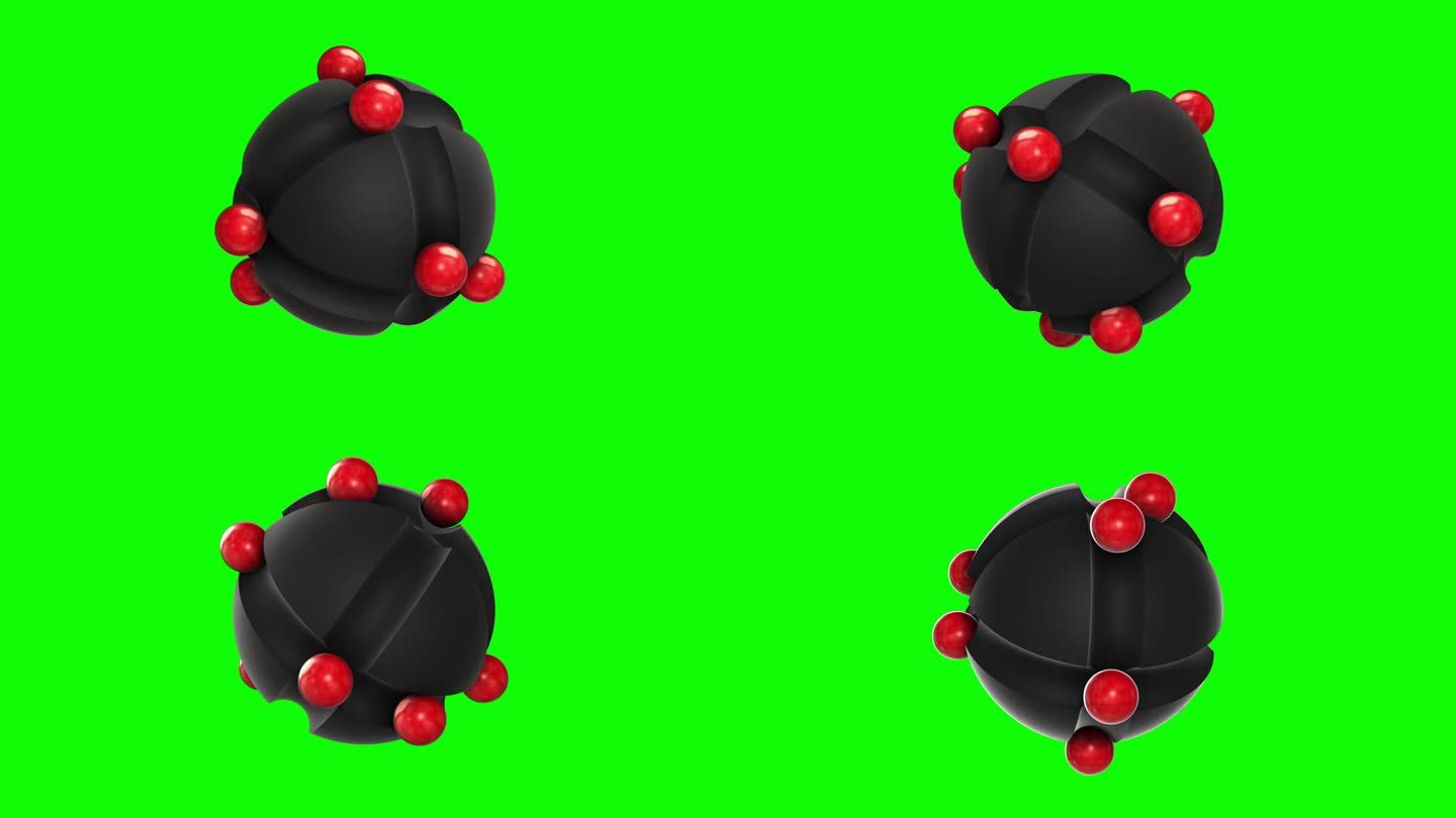 球在色度键表面上滑动波线的可循环3d渲染动画。无缝循环3d动画。4k超高清分辨率。