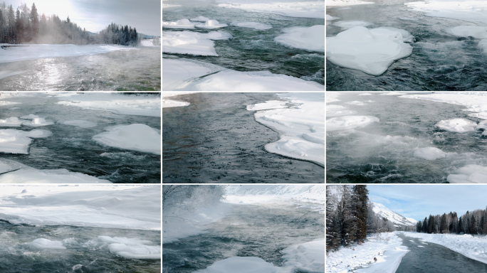 冰河河流流水溪流水资源冬季河流冰水雪水